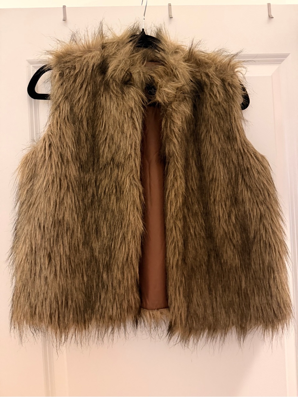 Plush Faux Fur Vest in Brown